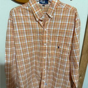 Polo Ralph Lauren Orange Plaid Button-Down Shirt – 100% Cotton
